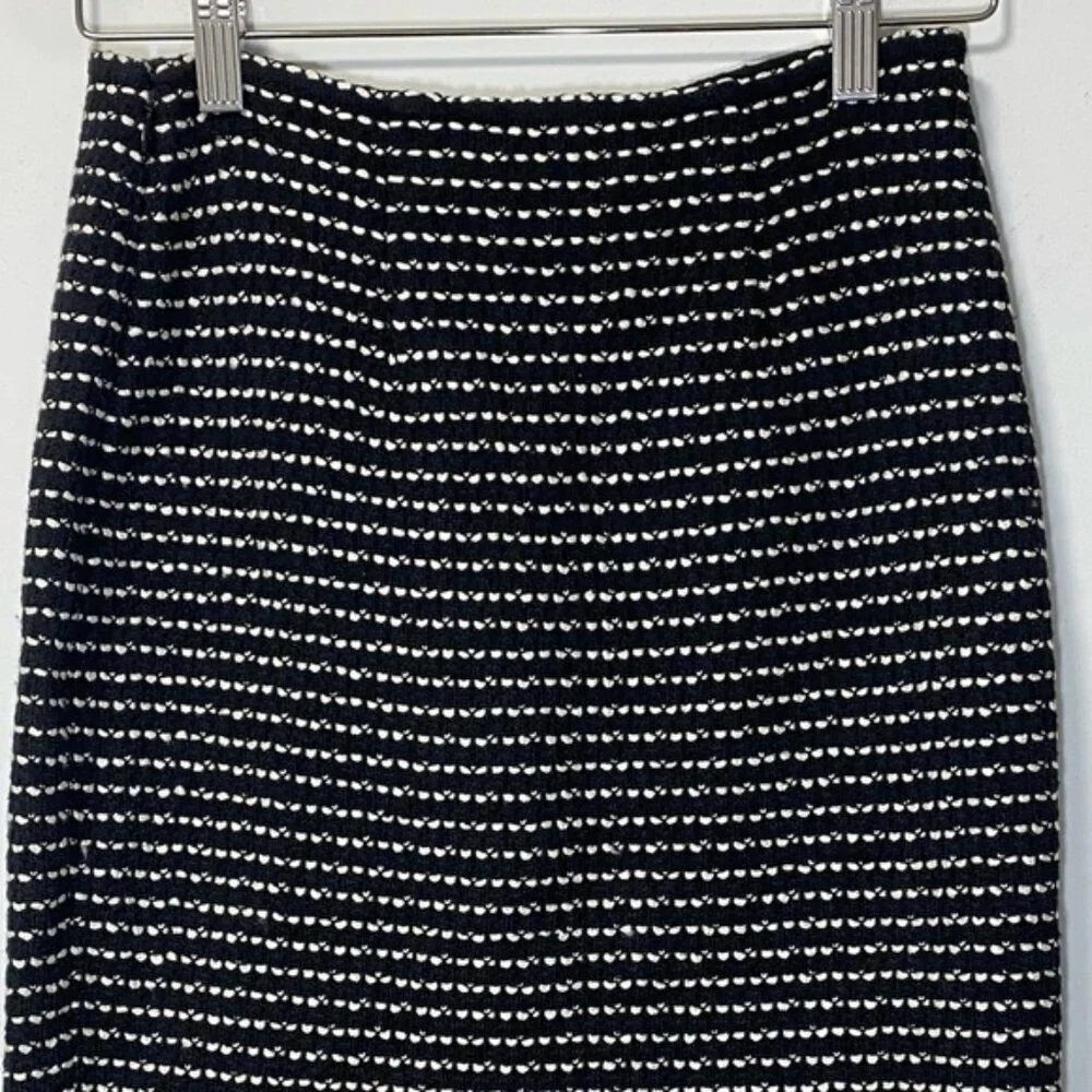 St. John Black Skirt with White Dotted Lines — Size 2